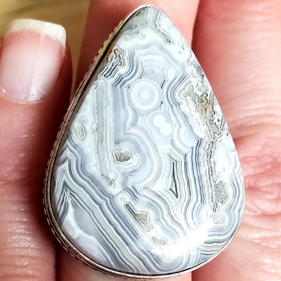 New Crazy Lace Agate 925 Silver Ring. - Picture 3 of 8